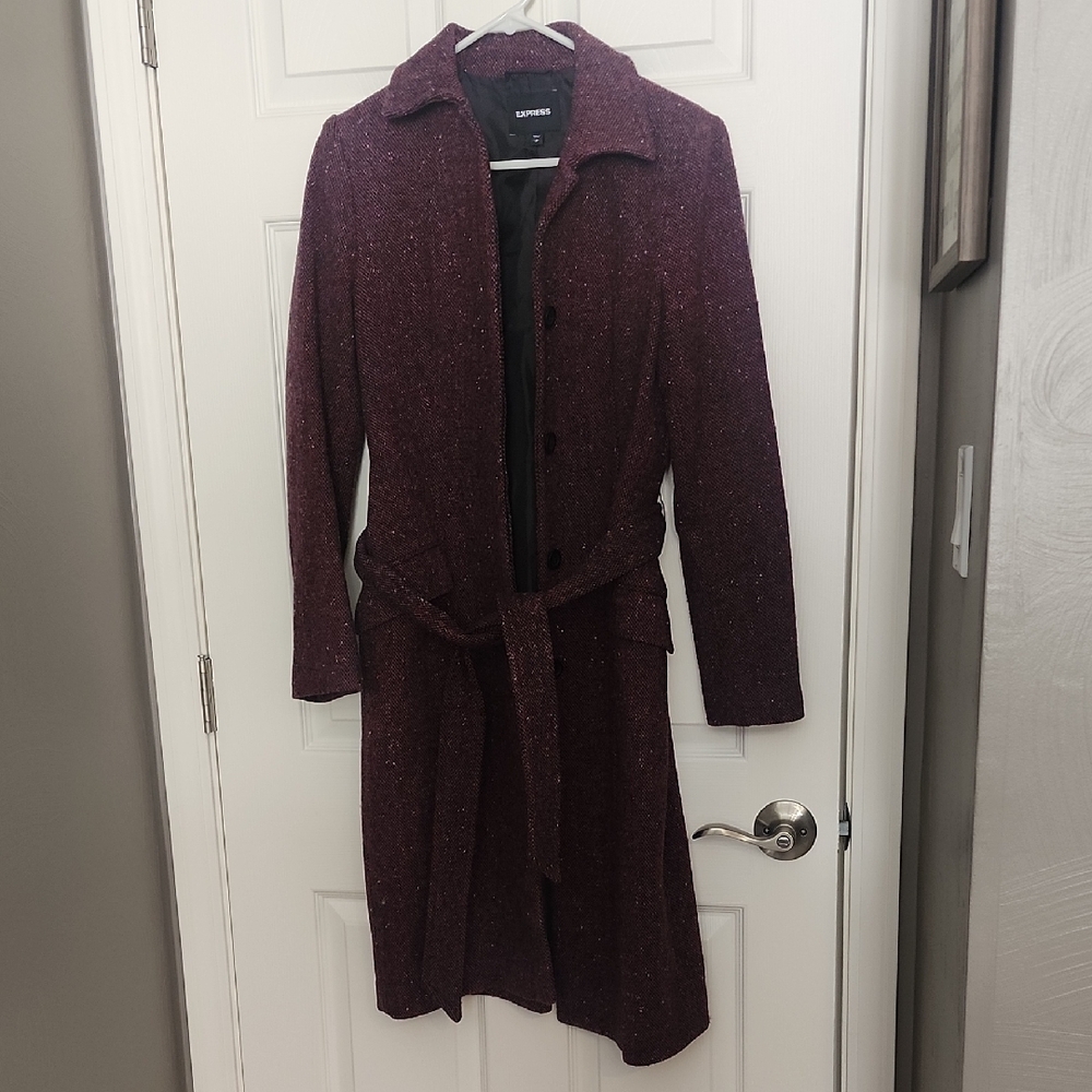 Express Maroon Trench Coat